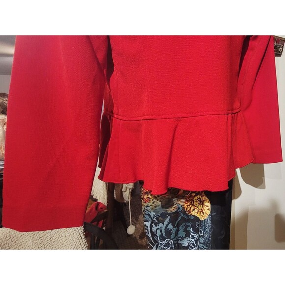 Sophisticated Fashion High Quality Joan Rivers Red Soft Knit Flutter Lapel Shrug - Picture 6 of 14